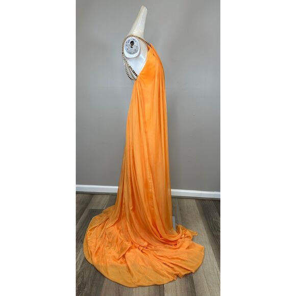 Ozgur Masur Layered Chain-Link Strap Gown Size 36(4) $1795 - Picture 9 of 10